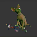 Pink Sphynx Cat With Blue Eyes Sitting On Black Red Drone With Propellers