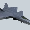 Modern Gray Stealth Fighter Jet With Aerodynamic Design And Sharp Wings 3d model