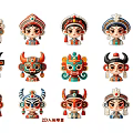 20 Traditional Character Models With Colorful Headdresses And Ethnic Patterns