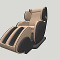 Beige And Black Modern Massage Chair With Comfortable Backrest And Footrest