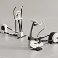 Home Gym Sports Equipment Featuring Elliptical Trainer And Rower Machine With Modern Design