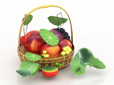 fruit basket fruit basket cartoon fruit 3d model