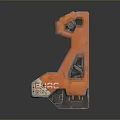Orange Industrial Machine With 015 Label Digital Screen And Control Panels 3d model