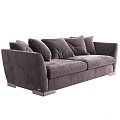 Modern Double Sofa Simple Double Sofa Fabric Double Sofa Pillow 3d model