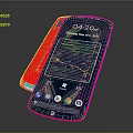 Pink Digital Smartphone With Screen Display Time Date Weather Apps And Chart