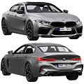 Gray BMW M8 Gran Coupe From Front And Rear Views 3d model