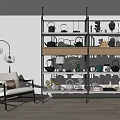 New Ornaments Combination Bookshelf Bookcase Teapot 3d model