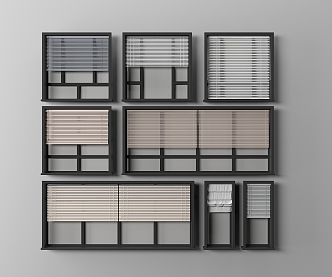 modern venetian blinds curtain 3d model