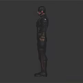 Captain America In Blue Star Uniform With Shield Hammer And Standing Pose