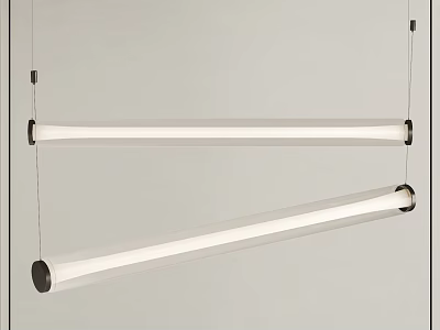 Modern Minimalist Long Linear Pendant Lights With White Shade And Black Accents 3d model