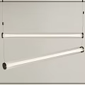 Modern Minimalist Long Linear Pendant Lights With White Shade And Black Accents