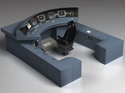 High Speed Train Cockpit Interior With Control Panel Seats And Digital Displays 3d model