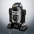 Black Mechanical Droid Character With Dome Head And Detailed Leg Structure 3d model