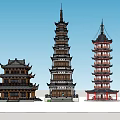 Traditional Chinese Pagodas With Multi story Design And Classic Architectural Features