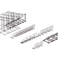Billboard Metal Frame Construction With Support Structures And Steel Components 3d model