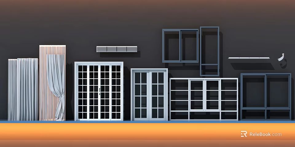 Modern Casement Window Designs With Aluminum Frames And Glass Panels 3d model 