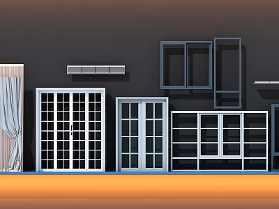 Modern Casement Window Designs With Aluminum Frames And Glass Panels 3d model