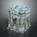 Ancient Stone Structure With Columns Carved Decorations And Intricate Top Design