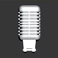Retro Style Vintage Microphone With Chrome Grid Design On Black Background
