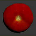 Fresh Ripe Red Tomato Isolated on Dark Background with Shiny Surface and Reflection