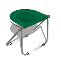 Green Folding Stool With Metal Frame And Comfortable Seat Surface