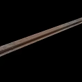 Ancient Long Blade Weapon With Metal And Wooden Handle On Black Background