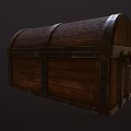 Classic Vintage Wooden Chest With Metal Straps And Antique Lock Details