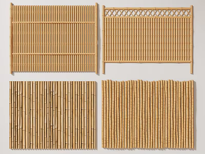 Natural Bamboo Screens With Various Decorative Patterns For Home And Garden Decor 3d model