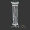 White Marble Column Sculpture With Intricate Carved Decorative Design Details