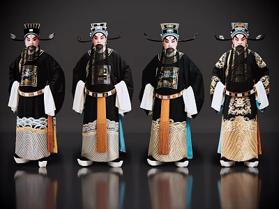 2D Peking Opera Characters Sheng Dan Jing Mo Chou Jing Jiao Bao Zheng Drama Characters Local Drama 3d model