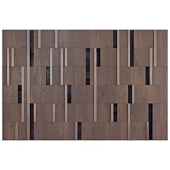 Walnut metal background wall 3d model