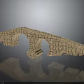 Stone Arch Bridge With Stone Construction Multiple Arches And Supporting Bases 3d model