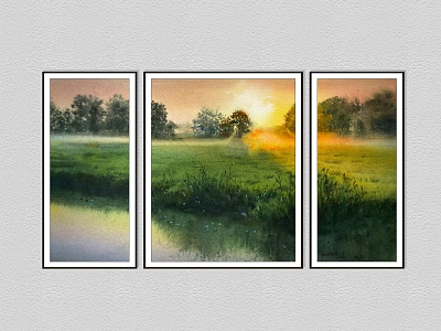 modern landscape painting decorative painting model