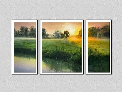 modern landscape painting decorative painting 3d model