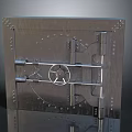 Sturdy Metal Security Door With Reinforced Lock Mechanism And Riveted Surface