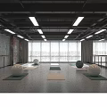 Spacious Modern Yoga Fitness Studio With Exercise Mats Balls And Barre In Bright Well Lit Space