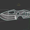 Black Tactical Knife With Sharp Blade Ergonomic Handle And Hole Pattern Design