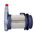 High Quality Automotive Filter With Red Cap Blue Housing And White Filter Element Cylindrical Structure