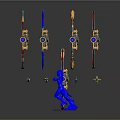 Colorful Bow And Arrow Commercial Equipment With Blue Figure Model And Arrows