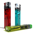 Colorful Transparent Lighters in Red Blue Green with Sleek Design for Daily Use