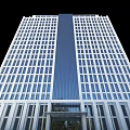 Modern High Rise Office Building With Glass Curtain Wall Large Windows And Entrance Design