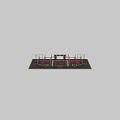 Free Gym Fitness Training Equipment with Red Black Frames Climbing Ladders Chains and Workout Station