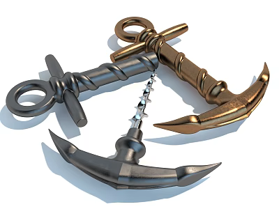 Style decorative ornaments ornaments ornaments ship anchor awl 3d model