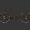 Vintage Wooden Bicycle Design Featuring Spoked Wheels And Ornate Carved Frame Details