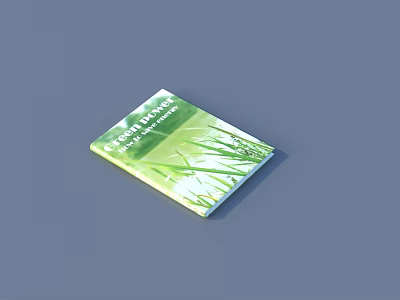 Green Living Book Magazine with Green Cover and Grass Pattern Design 3d model