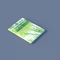 Green Living Book Magazine with Green Cover and Grass Pattern Design