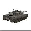 Military Tank LUN 219 with Long Gun Barrel Heavy Duty Tracks and Gray Exterior