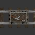 Vintage Military Railway Cart With Star Symbol Rifle On Metal Tracks
