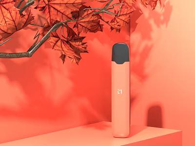 Pink Daily Electrical Appliance In Warm Tone With Autumn Leaves 3d model