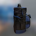 Brown And Blue Duffel Bags With Top Handles Multiple Front Pockets And Straps